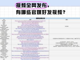 视频全网发布,有哪些官媒好发视频?